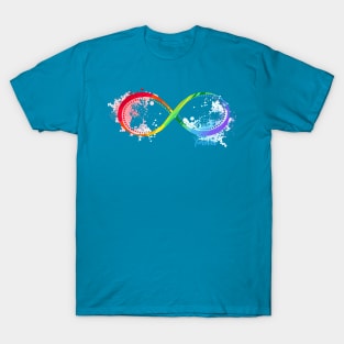 Infinity Forever rainbow watercolor splash T-Shirt